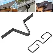 Rain Chain Gutter Clip, V Shaped Rain Chain Adapter Clip with Iron Rain Chain Hook Hanger, Black Zinc Plated Gutter Clips