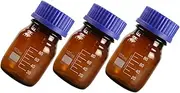 LIFKOME 3Pcs Glass Chemical Bottles Leak Sealing Laboratory Sample Containers and Break Resistant Design for Industrial and Scientific Use