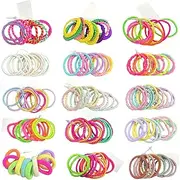 LUFFLOK 150 Pieces Multicolor Hair Ties, 15 Style Hair Bands for Girls and Baby, Hairbands Ponytail Holders Hair Tie, Elastic No Damage Hair Accessories for Kids Girls Infants Toddlers (150 Pcs)