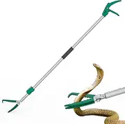 78" Extendable Snake Grabber Reptile Tongs Rattle Snake Catcher Wide Jaw Handling Tool with Lock and Comfortable Grip