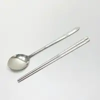 在飛比找樂天市場購物網優惠-【首爾先生mrseoul】韓國 不鏽鋼湯匙+筷子 餐具組 (