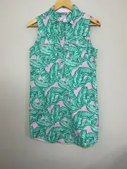 NWT Womens Vineyard Vines Banana Leaf Margo Shirt Dress Color Hibiscus Size 0