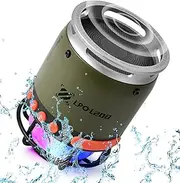 Bluetooth Speaker, Metal Rugged Travel TF Card Outdoor Speaker,IPX5 Waterproof & Dustproof,Camping Lantern LED/ SOS emergency modes with Colorful Lantern LED for Party Outdoor Travel,Adventure (Green)