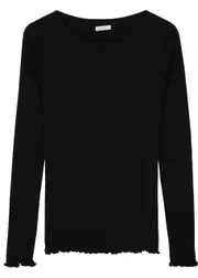 Skall Studio Edie Pointelle Cotton top - Black - L L
