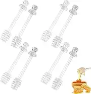 8 Pieces Honey Mixing Stick - 6 Inch Clear Honey Spoon Dipper - Syrup Honey Stirring Sticks - Honey Wand | for Kitchen Honey Jam Jar Dispense Drizzle Favors