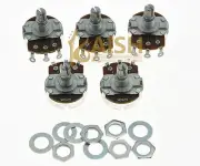 5x A250K Large Audio Guitar Pots 15mm Short Split Shaft 250K Potentiometers