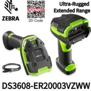 Zebra DS3608-ER Ultra-Rugged IP65 Extended Range USB 2D Handheld Barcode Scanner