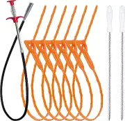 35.5Inch Drain Clog Remover(1Pcs), 25Inch Drain Snake Hair Remover(6Pcs)