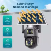 Wireless Solar Security Camera 6MP 4G PTZ Ubox APP IR Night Vision Outdoor AU