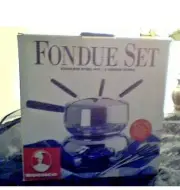 Roshco Fondue Set Stainless Steel with Pot and 6 Fondue Forks 58903
