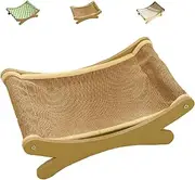Indoor Lounge Chair Scratching Board – Elevated Hammock Lounger with Sisal Scratching Mat for Cats(A)