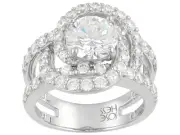 Jose Hess For Bella Luce® 5.96ctw Rhodium Plated Sterling Silver Ring
