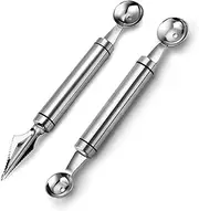 Melon Baller Scoop Set, Dual-Purpose Fruit Salad Scoop Spoon, Baller Carving Cutter for DIY Fruit Ice Cream(Knife) (Size : 2Pcs)