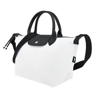 LONGCHAMP LE PLIAGE ENERGY系列再生尼龍短把手提/斜背兩用包(小/白)