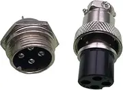Xiaojiang Store 4 PIN 20mm GX20-4 Screw Aviation Connector p/Lug The Aviation p/Lug Cable Connector Regular p/Lug and Socket(10 Sets)