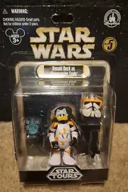 RARE Star Wars Disney Donald Duck as Commander Cody Star Tours Series 5 Figure