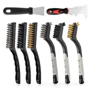 Wire Brush Set 6Pcs, Wire Brushes with Brass/Stainless Steel/Nylon Bristles &...
