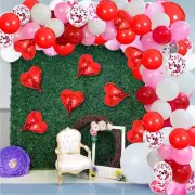 116 Pack Valentines Day Balloon Arch Garland Kit Pink White Red Confetti Balloon