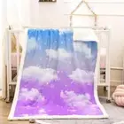 Beautiful Sky Gentle White Clouds 3D Warm Plush Fleece Blanket Picnic Sofa Couch