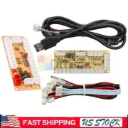 USB Arcade Encoder Zero Delay PC to Joystick 5PinMAME Sanwa Push Button+Cable