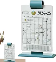 Imtrub 2025 Desk Calendar | Home Decor Desk Calendar Ornament | Desk Standing Calendar Creative Desktop Calendar Schedule for Living Room Study Bookshelf Decor