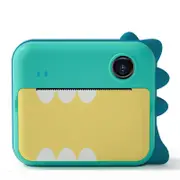 Instant Camera for Kids with Dual-lens Mini Print Green Dinosaur Design