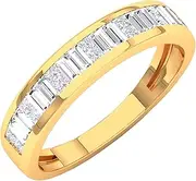 [Dazzlingrock Collection] 0.60 Carat (ctw) 10K Gold Princess & Baguette White Diamond Ladies Wedding Band