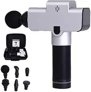 Portable Fascia Gun Muscle Massage Gun Handheld Deep Tissue Percussion Massager with 20 Speeds 6 Heads, Led Touch Screen, for Pain Relief