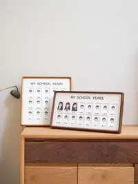 在飛比找松果購物優惠-魯大爺 簡約現代 柚木黑胡桃 兒童成長記錄校園畢業紀念相框 