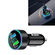 Dual Ports 3.1A USB Car Cigarette Charger Lighter Digital Voltmeter 12V/24V