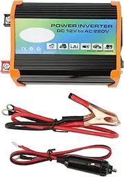 300W Modified Sine Wave Car Inverter DC 12V to AC Car Power Inverter with Dual USB Ports for Outdoor Traveling (Svart)