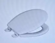 Centoco 700001 Round Wooden Toilet Seat Replacement Heavy Duty White DS700-001