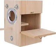 POPETPOP Bird Nest Box, Wooden Bird House Parakeet Nesting Box Bird Nest Breeding Box for Finch Lovebirds Cockatiel Budgie Parrot