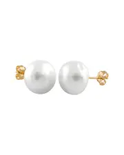 Splendid Pearls 14K 13-14mm Freshwater Pearl Studs
