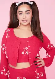 [Sugar Thrillz] Plus Blossomed Mind Cardigan Set