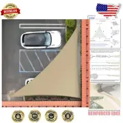 Heavy Duty 200GSM Sand Beige Triangle Sun Shade Sail - Custom Sizes Available
