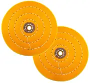 Buffing Wheel for Bench Grinder, Extra Thick, Set of 2, 6-Inch, Yellow Firm