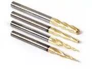4 Bit Tapered Ballnose ZRN Coated CNC Router Bit - 1/4" Shank - Yonico 37004-SC