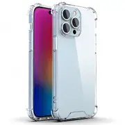 For iPhone 15 Pro Max Back Cover Four Corner Shockproof TPU Frame+Acrylic Phone Case
