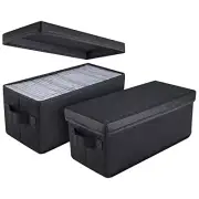2 Pack CD Storage Box CD Case Container w/ Lids Holds 30 CDs in Full Jewel Cases