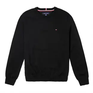 TOMMY 經典圓領Logo毛衣-黑色