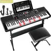 61 Key Keyboard Piano for Beginners with Lighted Keys & Pro Teaching Modes,Inclu