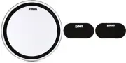 Evans EMAD2 Clear Bass Batter Head - 22 inch + Evans EQPB2 Value Bundle