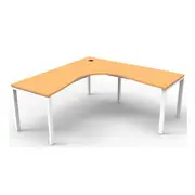 Single Sided 1 Person Corner Workstation No Screen Beech 1800X1800Mm