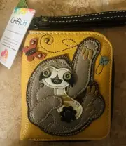 New With Tags, Chala RFID Sloth Zip-Around Wallet With 8 Credit Card Slots