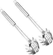 BIUDECO Ergonomic Pasta Scoop Stainless Steel Noodle Server Slotted Spaghetti Spoon for Easy Serving