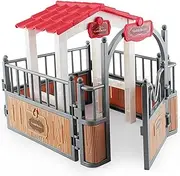 Horse Stable Playset Pavilion 7.3x5.5x6.3'' Plastic Horse Barn Playset Pavilion Imaginary & Creative Educational Toys Accessories for Lovers Toys Toddler Farm