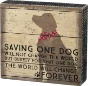 Primitives by Kathy Distressed Box Sign, One Dog
