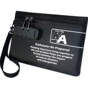 Small Fireproof Bag with Lock, Waterproof Money Pouch for Cash, Keys