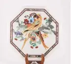 14'' antique white Marble Center corner wall panel bird Table Top Inlay lapis